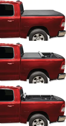 Vista 2 de LEER ROLLITUP Compatible con GM Chevy Silverado/GMC Sierra 2019-2023 con caja de 78 pulgadas Cubierta Tonneau suave enrollable 4R301 Perfil
