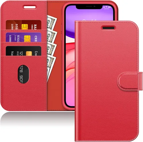 Vista 9 de JETech Funda tipo cartera para iPhone 11 de 6.1 pulgadas, a prueba de golpes, de piel sintética, magnética, con tarjetero y función de soporte, Negro