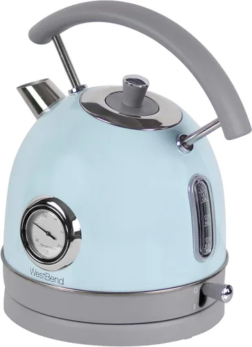 Vista 2 de West Bend Hervidor eléctrico de acero inoxidable de estilo retro de 1500 vatios con apagado automático y protección contra hervor, 1.7 litros