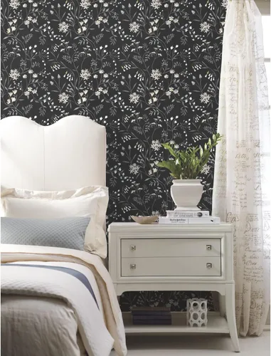 Vista 9 de Roommates RMK12179PLW Black Meadow Mix - Papel tapiz para despegar y pegar