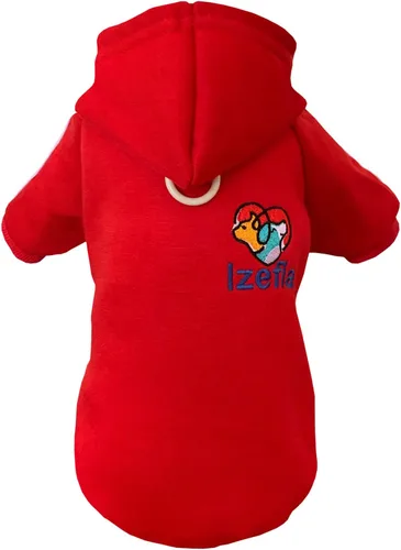 Vista 11 de Izefia Sudadera con capucha para perro - Suéter de invierno de forro polar para perros pequeños, gatos - Negro - XS