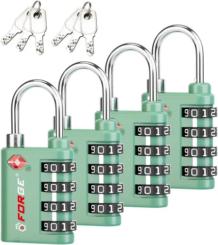 Vista 12 de Forge Doble apertura: cerradura con llave o combinación, cerradura aprobada por la TSA para equipaje, estuche pelícano, viajes, gimnasio, escuela
