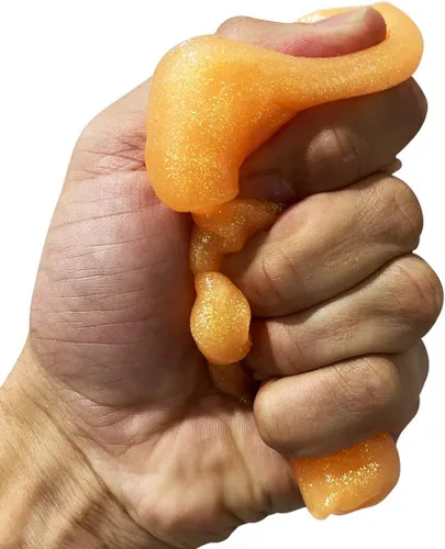 Vista 2 de Bald AF Reality Putty - Regalo de broma de hombre calvo para hombres, masa de estrés con purpurina naranja