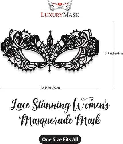 Vista 2 de Masquerade Mask For Women Lace Masquerade Masks for Masquerade Party, Proms, Venetian Party, Mardi Gras, Halloween & Cosplay