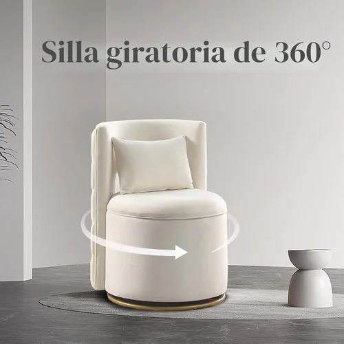Vista 5 de Silla de tocador con almacenamiento, respaldo copetudo con botones, totalmente montada