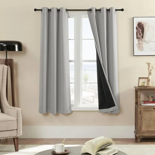 Vista 78 de Rutterllow - Cortinas 100% opacas, paneles de cortina con ojales, aislamiento térmico y bloqueo de luz para habitación y sala de estar