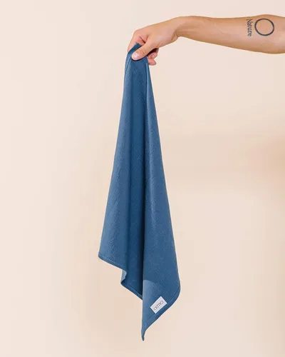 Vista 3 de Servilletas de lino – Rústicas – Tela suave y duradera – Lavable y reutilizable – Paquete de 4 – 20 x 20 pulgadas (azul vintage)