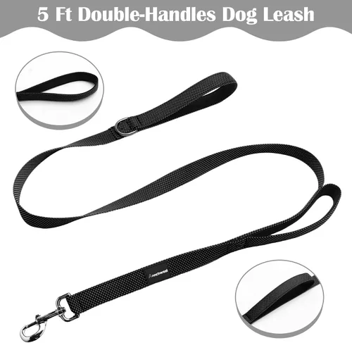 Vista 3 de Annchwool Arnés para perro sin tirones con clip frontal y asa de fácil control, arnés ajustable para el vientre y el pecho y correa para perros