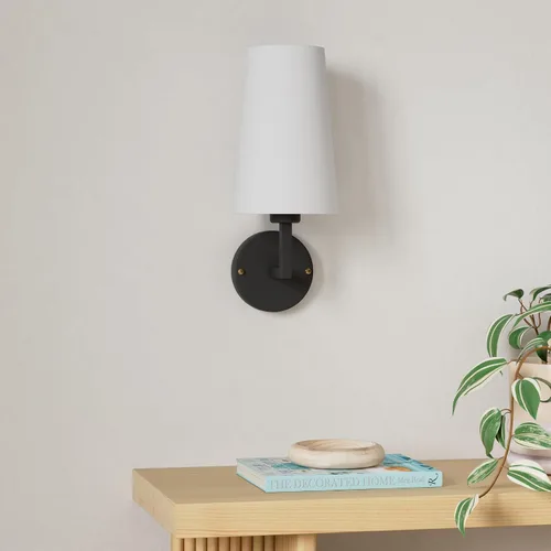 Vista 2 de Juego de dos apliques de pared modernos que funcionan con pilas, con control remoto, lámpara de pared inalámbrica para interiores, lámpara de pared