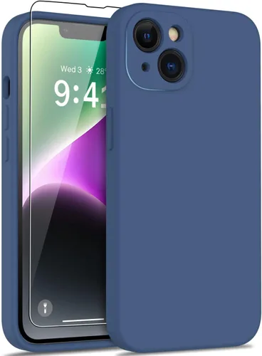Vista 29 de DEENAKIN Funda compatible con iPhone 14 Plus con protector de pantalla, funda mejorada para cámara, goma de gel de silicona suave probada contra