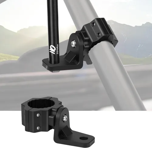 Vista 2 de ZIDIYORUO Soporte de luz de látigo UTV y soporte de barra de luz, abrazadera de aleación de aluminio resistente para jaula enrollable de 1.75 a 2