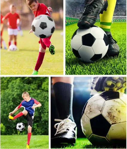 Vista 7 de Paquete de 6 pelotas de fútbol cristianas de donación benéfica con bomba, tamaños 5/4/3, juego desinflado a granel para la operación de bolsa