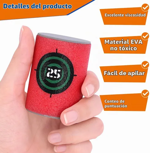 Vista 6 de POKONBOY Objetivo de bala suave, objetivo de dardos de bala EVA compatible con pistolas Nerf Blasters