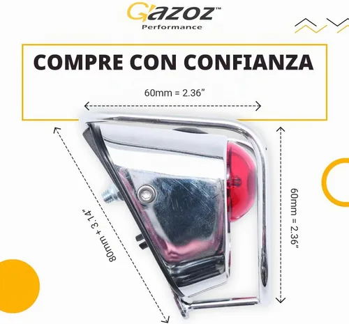Vista 3 de Accesorios para bicicleta - Luces traseras LED traseras - Chrome Old School Vintage Classic Tour W/Baterías (LM-002)