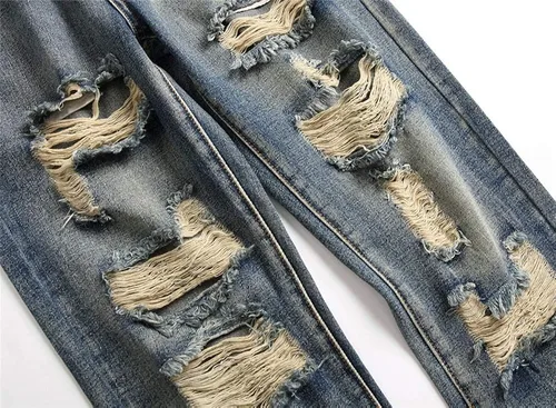 Vista 6 de AITITIA Jeans rasgados de corte regular para hombre