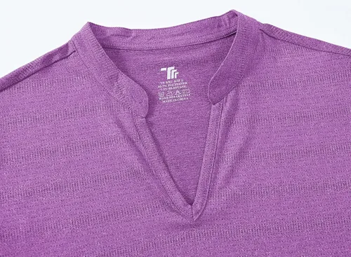Vista 81 de Gopune Polo de golf con cuello en V para mujer, sin cuello, manga corta, ligera, de secado rápido, camisetas de tenis para correr