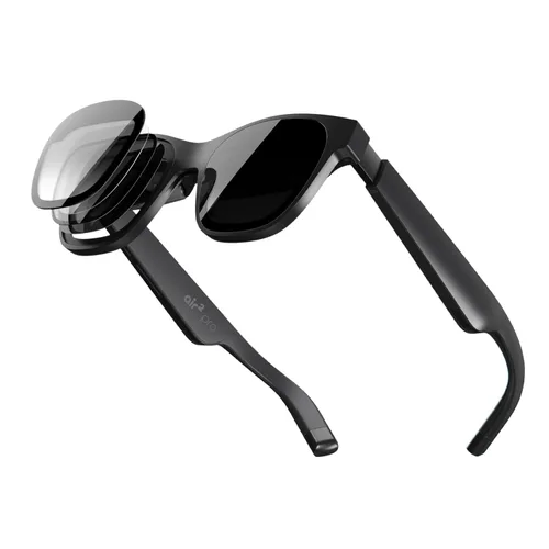Vista 2 de XREAL Air 2 Pro AR Glasses and Adapter Bundle, The Ultimate Wearable Display with 3-Level Immersion Control, Compatible with iOS