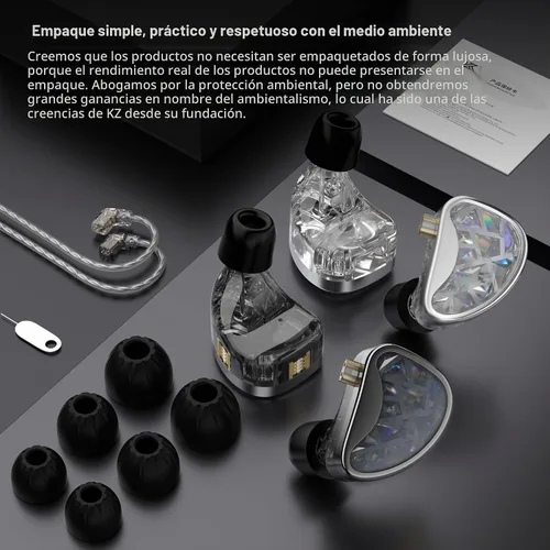 Vista 2 de KZ AS24 12BA Monitores intrauditivos con controladores híbridos HiFi, audífonos con cable, IEM con sonido ajustable, diseño ergonómico de espuma