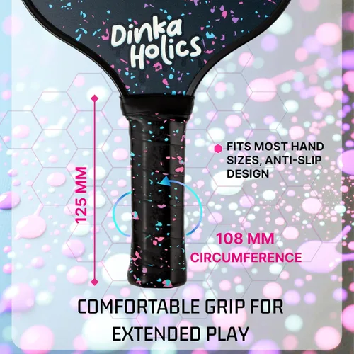 Vista 3 de Pala de pickleball de fibra de carbono – Núcleo en forma de panal de PP de 16mm, ligera de 220–235g, agarre cómodo, diseño duradero para control