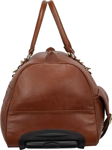 Vista 4 de Bolso de lona de cuero para hombres y mujeres tamaño cabina (marrón), Beige Bronceado, Equipaje