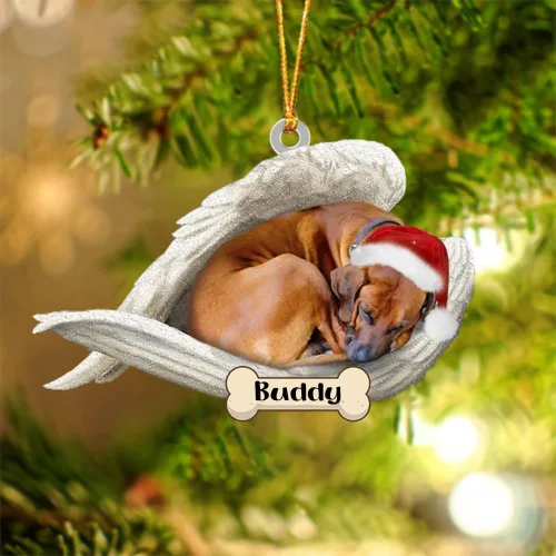 Vista 104 de Afghan Hounds - Adorno de Navidad con alas de ángel durmiente, recuerdo personalizado para perros 2024, adorno de forma acrílica, regalos