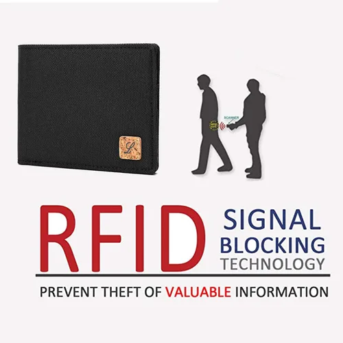 Vista 4 de Cartera de tela minimalista con bloqueo RFID Minimalista