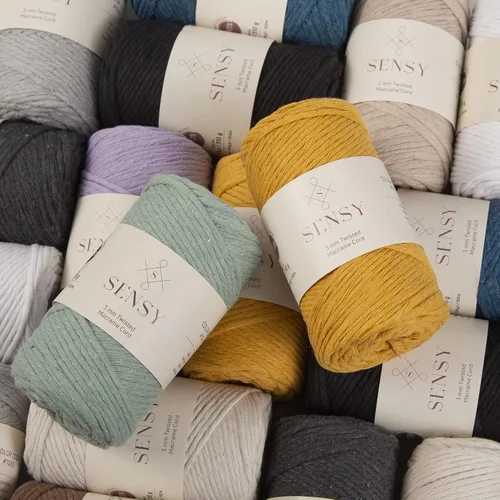 Vista 5 de Sensy - Cuerda de macramé prémium de 0.118 in, 109 yardas, 100% algodón, una hebra torcida, cuerda de macramé, hilo de algodón para macramé, hilo