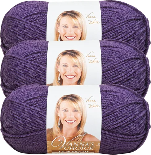 Vista 77 de Lion Brand Yarn (1 madeja) Hilo Vanna's Choice, mármol gris