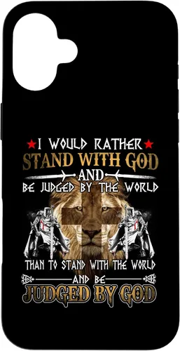 Vista 23 de I Would Rather Stand with God Knight Templar Case for iPhone 17