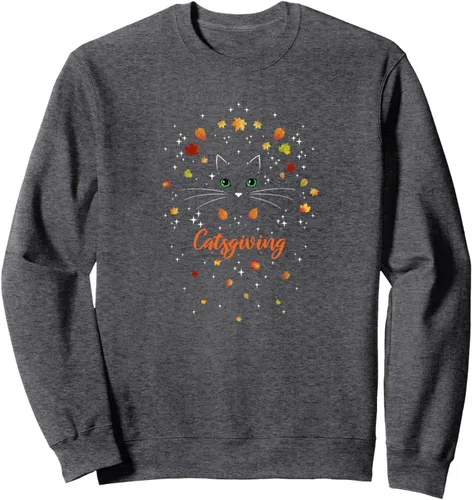 Vista 3 de Feline Thankful Catsgiving Otoño Acción de Gracias Gato Sudadera