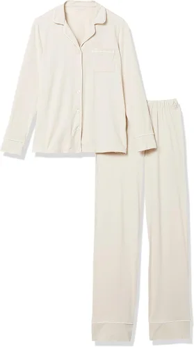 Vista 5 de Tienda Essentials Conjunto de pijama de manga larga modal de algodón para mujer (disponible en tallas grandes)
