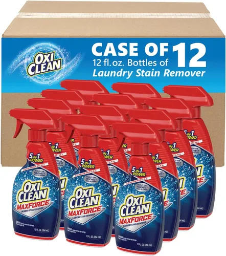 Vista 6 de OxiClean Max Force 5 en 1 Power - Spray quitamanchas para lavandería, 12 onzas, paquete de 2