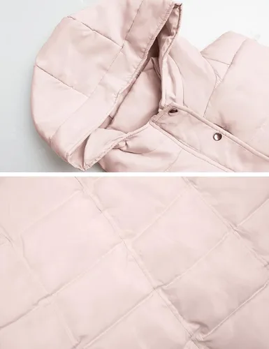 Vista 8 de Gihuo Chaleco largo acolchado de invierno para mujer, con capucha, sin mangas, con cremallera, chaleco largo