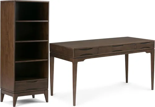 Vista 20 de SIMPLIHOME Harper 48" Wide Solid Wood Writing Desk in Black