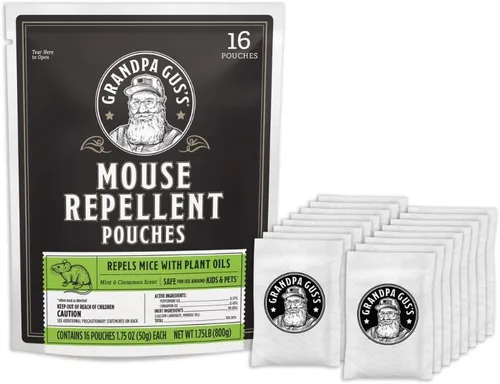 Vista 8 de Grandpa Gus's Bolsas repelentes de ratones extra fuertes, aceite de menta y canela, control de disuasión natural de roedores para garaje, RV