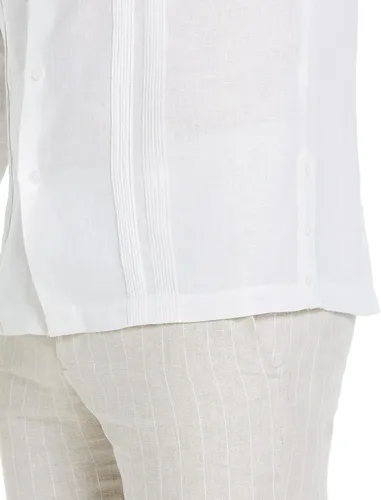 Vista 3 de Cubavera Camisa Guayabera de lino de manga larga para hombre