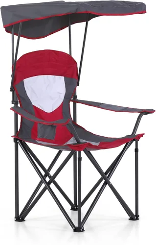 Vista 7 de LET'S CAMP Silla de campamento con toldo de sombra, silla de toldo Azul bebé