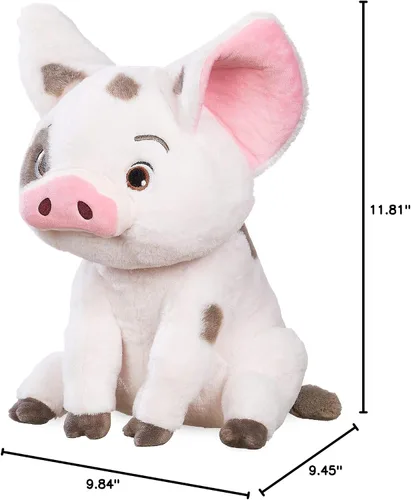 Vista 8 de Disney Store Peluche oficial de Pua, Moana, mediano de 13 pulgadas, personaje icónico de peluche con ojos bordados y características de felpa suave