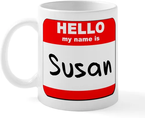 Vista 17 de CafePress Taza de café de cerámica con texto en inglés «Hello My Name Is Mary», de 11 oz (11.0 fl oz)