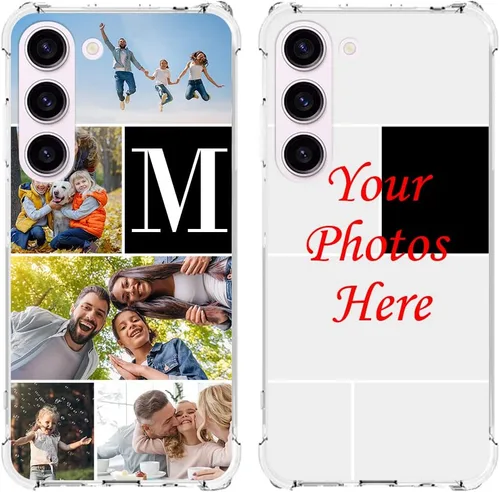 Vista 24 de Funda de teléfono personalizada para Galaxy S23, funda para múltiples fotos con parachoques de TPU ultra delgada, collage personalizado de múltiples