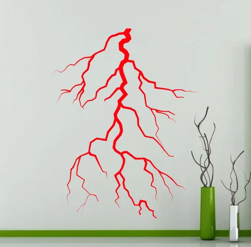 Vista 2 de Calcomanía de pared Lightning Strike Thunderbolt Thunder Bolt Flash vinilo adhesivo para decoración interior del hogar, cualquier habitación, mural