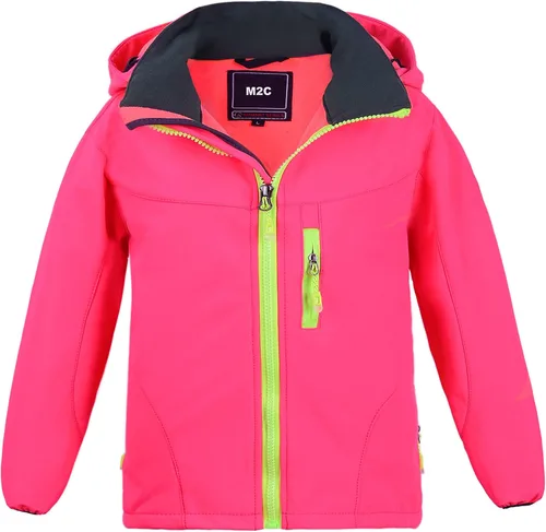 Vista 10 de M2C Chaqueta Softshell Cortavientos con Capucha y Forro Polar para Niños y Niñas