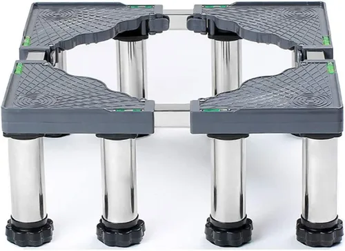 Vista 9 de Base ajustable multifuncional para lavadora Soporte de secadora Antivibración ajustable de 17.7 a 27.5 pulgadas, bandejas de piso para refrigerador