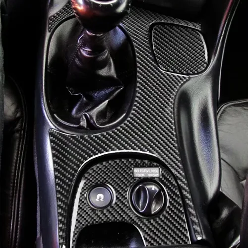 Vista 10 de Fibra de carbono Accesorios interiores de coche inferior central W/O tracción control cubierta ajuste compatible con para Chevrolet Corvette C5 1998