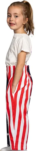 Vista 2 de Pantalones patrióticos de estrellas y rayas para niños, diseño de bandera de Estados Unidos, disfraz de Halloween para niños, cosplay