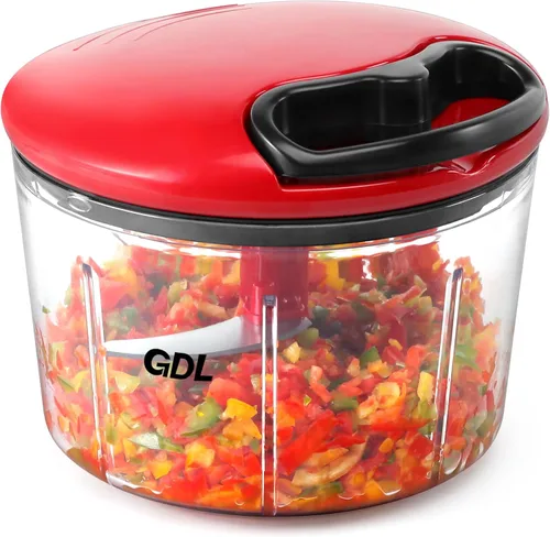 Vista 10 de GDL Picador de Alimentos, Picador de Cebolla con Tirador, Picador de Alimentos Manual, Picador de Mano Rápido para Cebolla, Ajo, Nueces, 3.4 Tazas