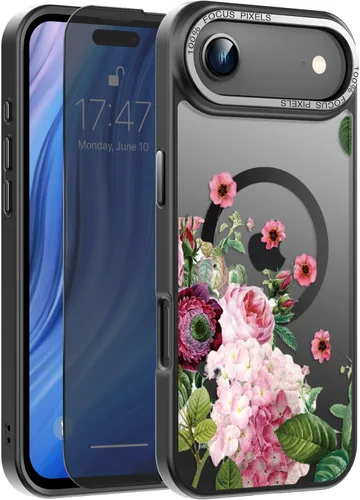 Vista 71 de Goodon para iPhone 15 Pro Max con protector de pantalla de privacidad, compatible con Magsafe, funda translúcida mate a prueba de golpes - Linda