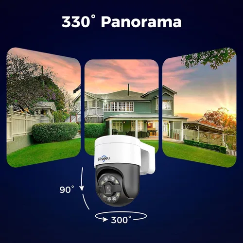 Vista 2 de Monitor de 12 pulgadas + seguimiento humano: sistema de cámara de seguridad Hiseeu 4K PoE, 6 cámaras de seguridad PoE PTZ de 5 MP, monitor todo