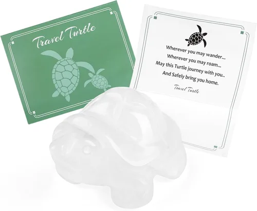 Vista 12 de QINJIEJIE Figuras de tortuga de viaje de cristal de amatista, cristales curativos, el mejor regalo de viaje para mujeres, hombres, viajeros, amantes