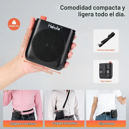 Vista 7 de HAKUTA Amplificador de voz inalámbrico para profesores con 2 micrófonos